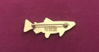 Vintage Trout Fish Pin Signed Wm Spear 1988 Green Gold Cream Enamel 2 In Long