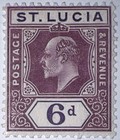 Travelstamps  1904-1905 St Lucia  Stamps Sc 54  6d  Edward Vii  Mint  Og Hinged