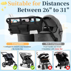 Double Stroller Organizer Compatible With Bob Duallie And Baby Jogger City Mini 