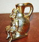 Toltec Silver Vessel     D   argenta  410     Silver Plated W  Gold Accents