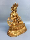 12  Old Antique Tibetan Buddhism Temple Bronze Gilt Vajrasattva Buddha Statue