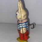 Vintage 1950s J  Chein Wind-up Tin Toy Walking Easter Bunny  Usa  Works