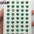 100pcs 0 8   15mm Round Cut Green Loose Cubic Zirconia 5a Cz Stone Birthstone Diy