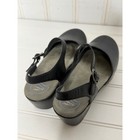 Dansko Black Leather Mary Jane Wedge Clog Shoes Size 39 Eu 8 5 Us