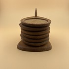 Vtg Woodcrest By Styson Mid Century Mcm Wood Teak Cork Stacking Coaster Set Mcm