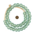 Green Aqua Recycled Glass Beads 19mm Ghana African Sea Glass Round Large Hole