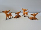 Lot Of 4 Vintage Mid Centry Modern Celluloid Deer Fawn Figurines 