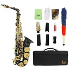 Professional Golden Alto Saxophone Brass Engraved With Case   Accessories