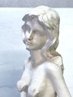 White Mermaid Riding Sea Turtle Figurine 10  Nautical Coastal Decor Resin