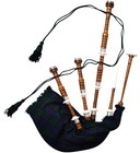 Full Size Cocuswood Bagpipe In Rosewood Finish Silver Plain Mounts  black Watch 