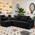 L-shaped Boneless Couch corduroy Modular Sectional Sofa With Movable Ottoman
