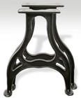Pair Of Finished Pear Shaped Industrial Machine Cast Iron Table Legs