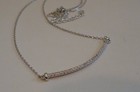 925 Sterling Silver Curve Line  Necklace Pendant W   75 Ct Lab Diamonds   18   