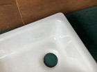 Vtg Mid Century 24x16 Cast Iron White Porcelain Old Drop In Kitchen Sink 217-25e