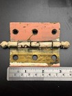 Lot Of 5  Antique Solid Brass Ball Top Pin Door Cabinet Hinges 2-7 8  X 1-1 4 