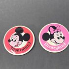 Disneyland Mickey Minnie Mouse  3  Vtg Walt Disney Pin-back Button Set Of 2