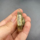 Unique Ancient  Roman Bronze Pendant With Rare Green Stone