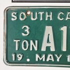 1974 South Carolina 3 Ton License Plate      Vintage Sc Truck Tag A1858 May 15th