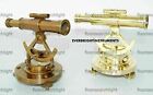 Set Of 2 Pcs Antique   Golden Finish Elegant Look Survey Tool Compass Telescope