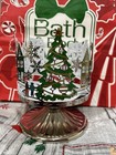 Bath   Body Works Village Scene               3 Wick Pedestal Candle Holder Cute 