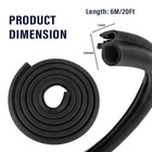 20ft Car Door Weather Stripping Door Seal Stripu-shaped Rubber Edge Trim With   