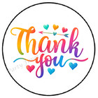 Thank You Colorful Heart Script Envelope Seals Labels Stickers Party Favors