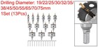 13pcs Metal Hole Saw Kit Carbide Cutter 3 4  To 2-15 16  Dia For Cutting