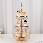 3-tier Gold 26  Crystal Beaded Metal Cake Stand Party Home Decorations Supplies
