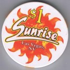 Sunrise Casino  1 00 Casino Chip Las Vegas Nevada