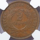 1867 2c Large Motto Two Cent Piece - Ngc Au 55 Bn
