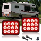 2x 12leds Red Magnetic Wireless Flashing Light Emergency Warning Strobe Beacon
