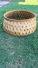 Hearth   Hand Magnolia Woven Tree Collar Skirt Neutral Beige Stained