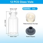 12pcs 3ml Small Clear Glass Vials With Light Gold Color