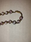  Beaded Glass Floral Design Barrel Clasp Flapper Style Mille Fiori Necklace