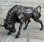Art Deco Stock Market Bull Hot Cast Bronze Sculpture Statue Figurine Figure Deal
