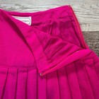 Vintage 80s Adrienne Vittadini Pleated Wool Skirt Medium Fuchsia Pink Hong Kong