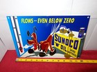 Vintage Sunoco Blue Pluto Below Zero 12  Enamel Metal Gasoline   Oil Sign Disney