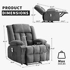 Wide Rocker Recliner Chair With Heat   Massage  Oversized Power Lounge Chair