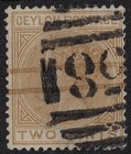 Ceylon Qv 2c Pale Brown  Scott 85 sg 146 W  Barred    58    Cxl           a4890