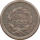 1844 Braided Hair Large Cent 1c  About Uncirculated Au  Cleaned