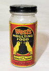 1920s West s Song Bird Moulting Food Jar  not Tin  Canary Seed Vintage Milwaukee