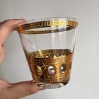 Culver Antigua Lowball Rocks Whiskey Glass 22k Gold Crackle  Lot Of 4
