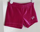 Gk Elite Child Small Cs S Solid Pink Velvet Velour Gymnastics Cheer Shorts