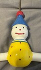 Vintage Lot Of 9 Kids  Clown Clothes Hangers Wood metal Red Blue Yellow Vtg