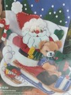 Bucilla Santa On Sled Felt Appliqu   Christmas Stocking Kit  33509 Vintage 1995 