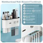 2 Automatic Toothpaste Dispensers Toothbrush Holder With Squeezer Kit Wallmounte