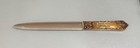 Vintage Antique Art Deco Morgage Co Advertising Gold Letter Opener Desk Knife