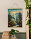 Vintage Great Smoky Mountains National Park Wall Scroll 12x16 Canvas Poster W   