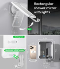 Fogless Lighted Shower Mirror With Heated Function   Detachable Razor Holder