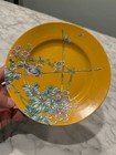 Antique Japanese Tashiro Yellow Glaze Embossed Porcelain Plate